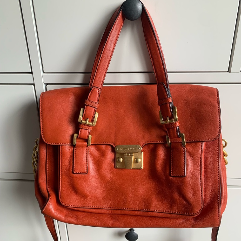 Michael Kors Genuine Leather Orange Bag 🍊